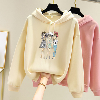 Дамски суичър с качулка и различни апликации