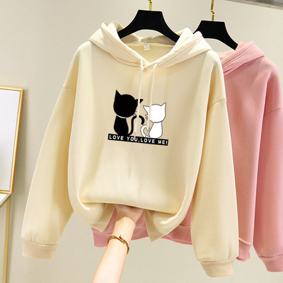 Дамски суичър с качулка и различни апликации