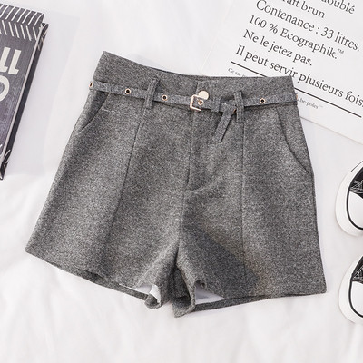 Есенни къси панталони с висока талия и колан в няколко цвята