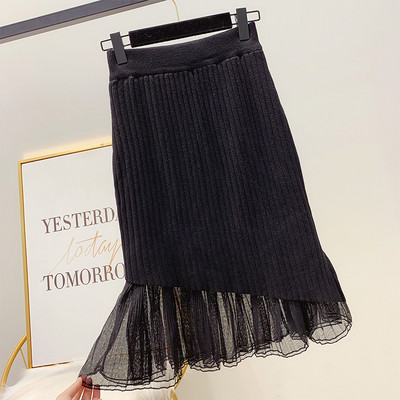 Дамска зимна пола с тюл и висока талия в няколко цвята