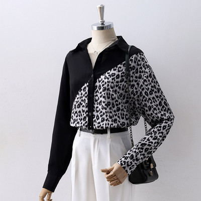 Нов модел дамска риза с животински мотиви в черен и розов цвят