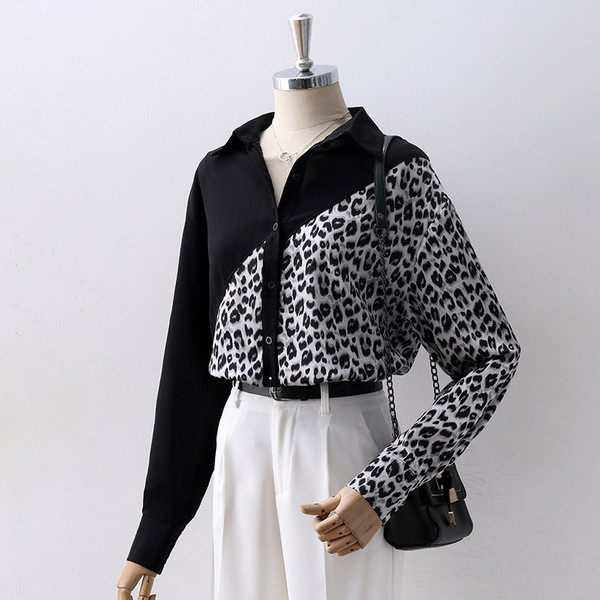 Нов модел дамска риза с животински мотиви в черен и розов цвят