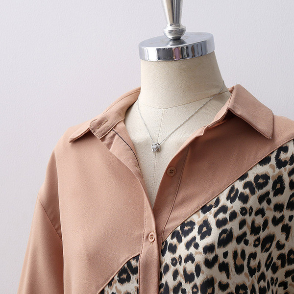 Нов модел дамска риза с животински мотиви в черен и розов цвят