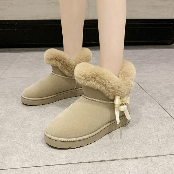 Модерни дамски боти с панделка и мека подплата в няколко цвята 