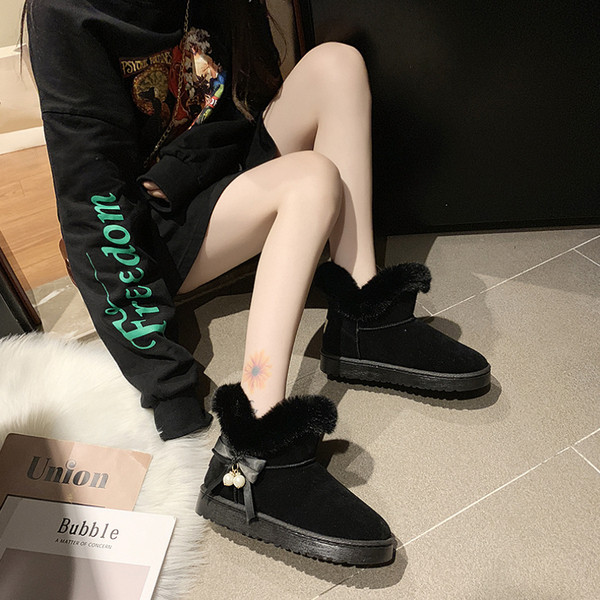 Модерни дамски боти с панделка и мека подплата в няколко цвята 