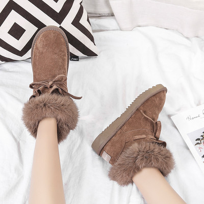 Μοντέρνες γυναικείες μπότες με γούνα  και κορδόνια σε διάφορα χρώματα