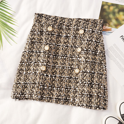 Актуална дамска пола с копчета в няколко цвята