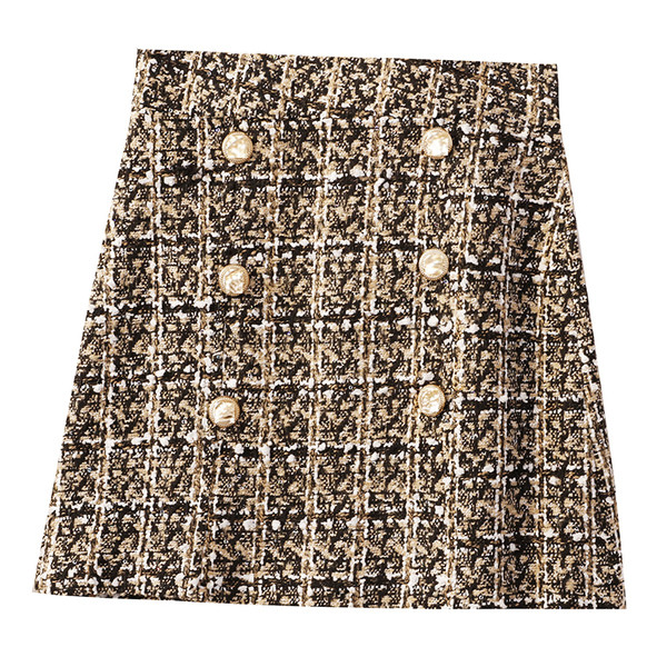 Актуална дамска пола с копчета в няколко цвята