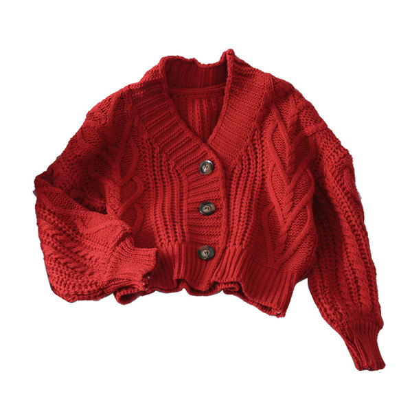 Мека дамска жилетка с копчета и V-образно деколте 