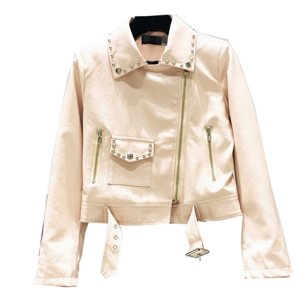 Актуално дамско кожено яке в черен,бял и златист цвят 