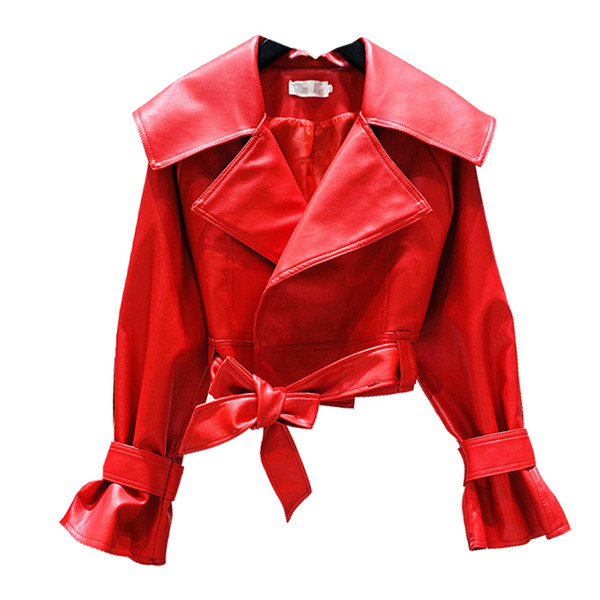 Нов модел дамско кожено яке с шпиц деколте -къс модел в три цвята 