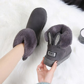 Модерни дамски боти с пух и апликация в няколко цвята