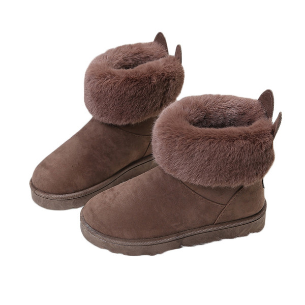 Модерни дамски боти с пух и апликация в няколко цвята 