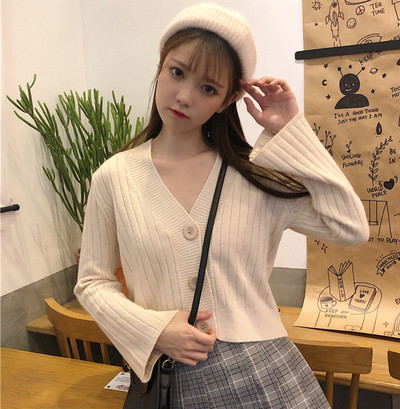 Дамска ежедневна къса жилетка в три цвята с копчета