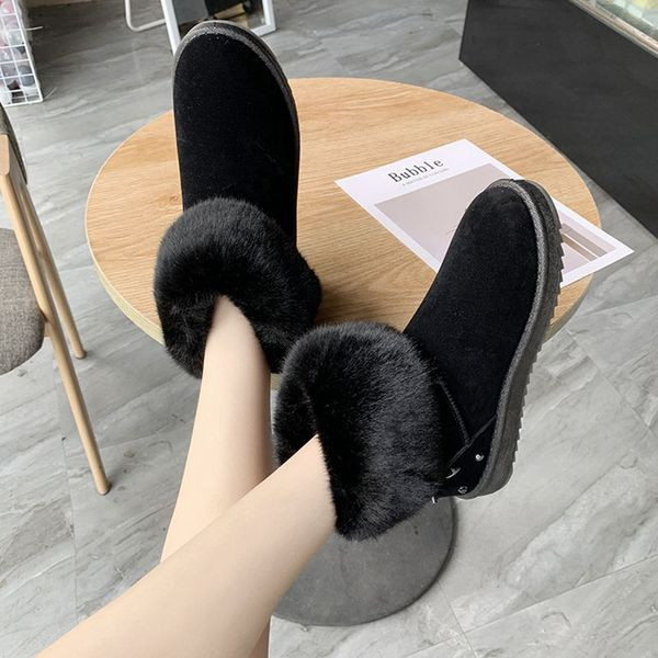 Модерни дамски боти с капси и пух в сив и черен цвят 