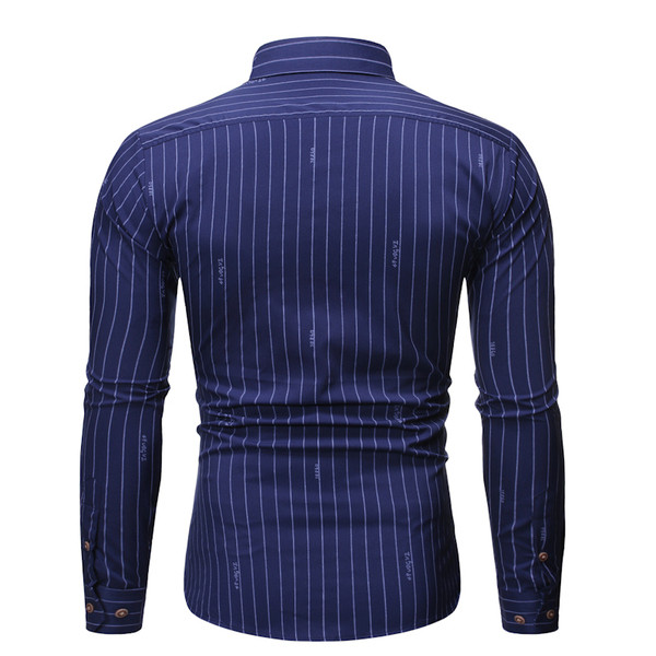 Мъжка раирана риза с яка в три цвята