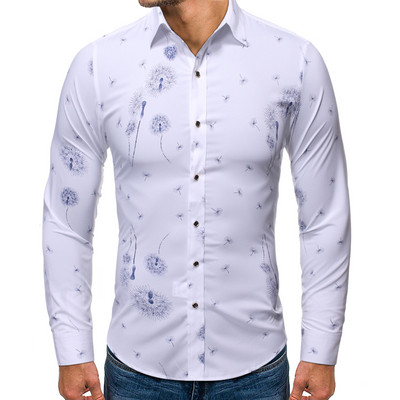 Модерна мъжка риза  с копчета в три  цвята