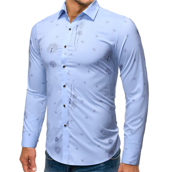 Модерна мъжка риза  с копчета в три  цвята