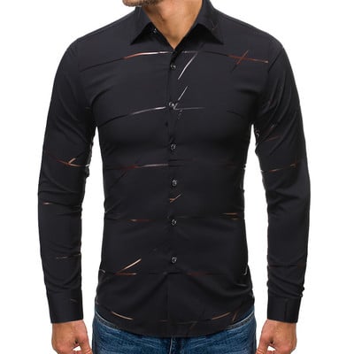 Мъжка риза с копчета и яка в три цвята