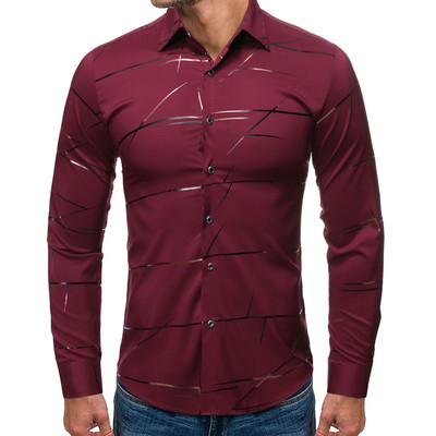 Мъжка риза с копчета и яка в три цвята