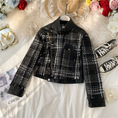 Стилно дамско яке с цип и джоб в черен цвят