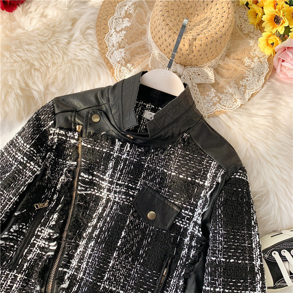 Стилно дамско яке с цип и джоб в черен цвят