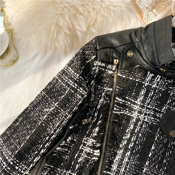 Стилно дамско яке с цип и джоб в черен цвят