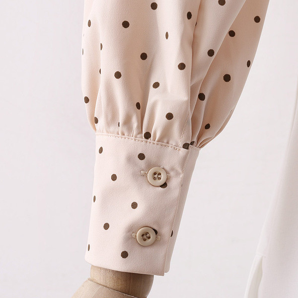 Нов модел модерна дамска риза с шарка и връзки в розов цвят