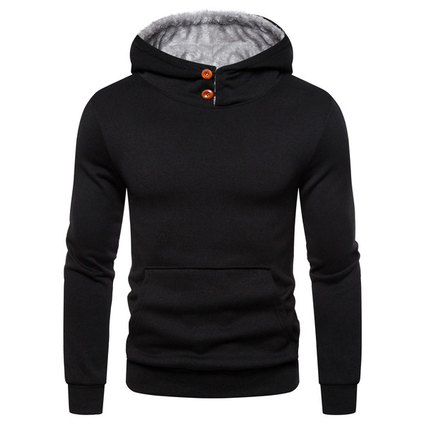 Мъжки суичър с мека подплата и качулка в четири цвята