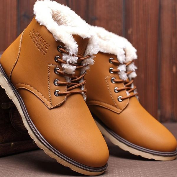 Мъжки боти от еко кожа с мека подплата и вързки в три цвята