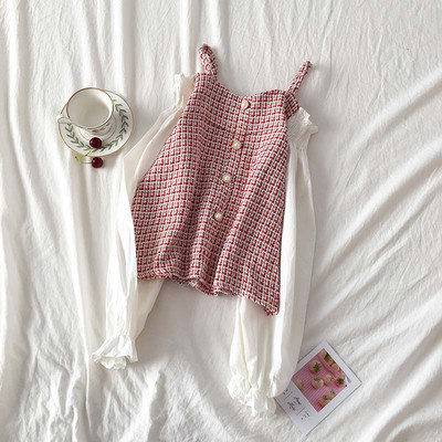 Модерна дамска риза в четири цвята с голи рамене и копчета