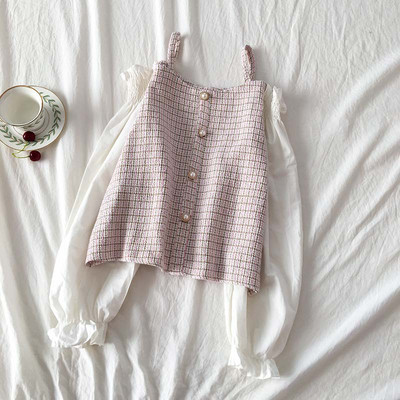 Модерна дамска риза в четири цвята с голи рамене и копчета