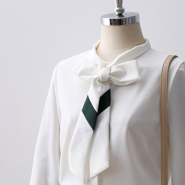 Нов модел дамска риза с дълъг ръкав и връзки в два цвята