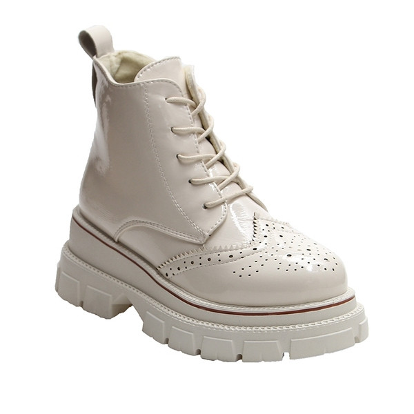 Ежедневни дамски боти с връзки и цип в четири цвята 