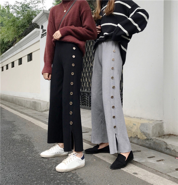 Pantaloni de dama model drept in doua culori cu nasturi