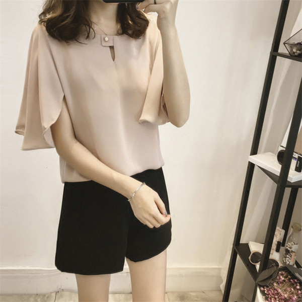 Obraz de dama modern cu maneci 3/4 si decolteu O in trei culori