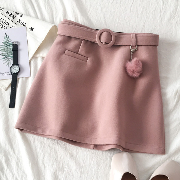 Fusta de dama moderna in patru culori cu curea si buzunar