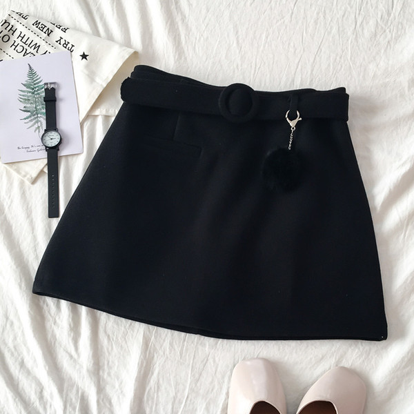 Fusta de dama moderna in patru culori cu curea si buzunar