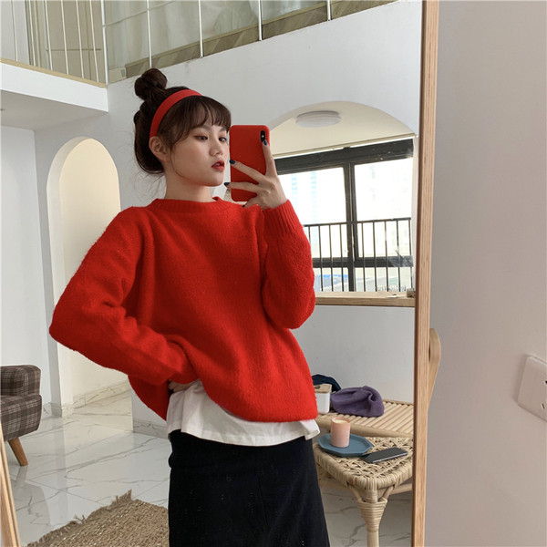 Pulover casual dama in patru culori cu decolteu oval