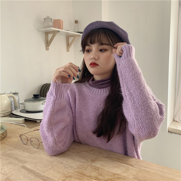 Pulover casual dama in patru culori cu decolteu oval