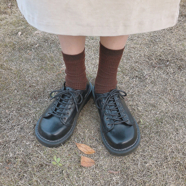 Ежедневни дамски обувки с връзки от еко кожа в черен и кафяв цвят