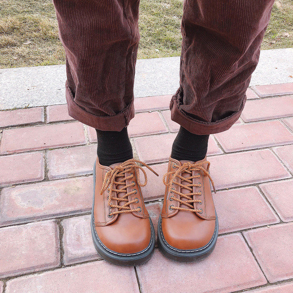 Ежедневни дамски обувки с връзки от еко кожа в черен и кафяв цвят