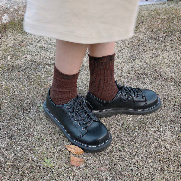 Ежедневни дамски обувки с връзки от еко кожа в черен и кафяв цвят