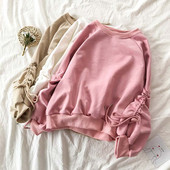 Bluza de dama in trei culori cu cravate si decolteu oval