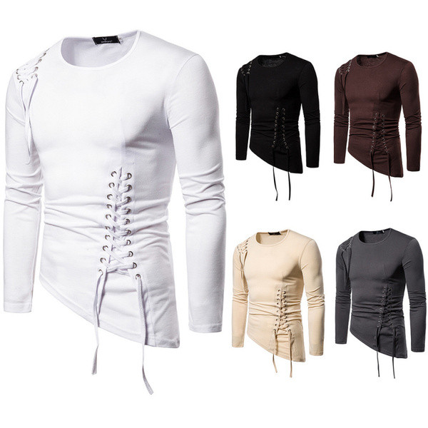 Bluza barbateasca model asimetric cu cravate in mai multe culori