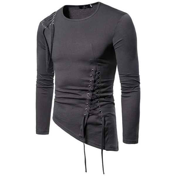 Bluza barbateasca model asimetric cu cravate in mai multe culori