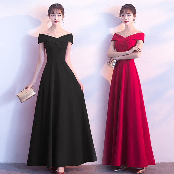 Model elegant de rochie lunga de dama croiala in negru si rosu