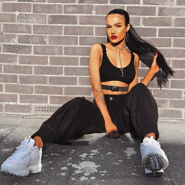 Pantaloni lungi de dama model NOU cu talie inalta si buzunar lateral in negru