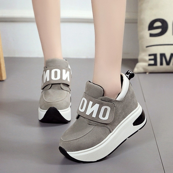 Tenisi casual dama cu platforma cu autocolant in trei culori