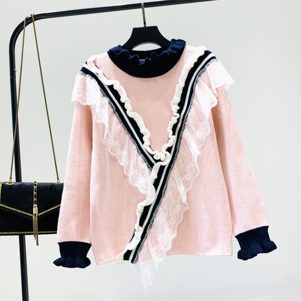 Bluza casual dama cu element de dantela in trei culori